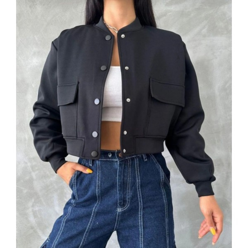 Esnoa Kadın Scuba Kumaş Astarlı Bomber Crop Ceket Bayan Ceket Fiyatı