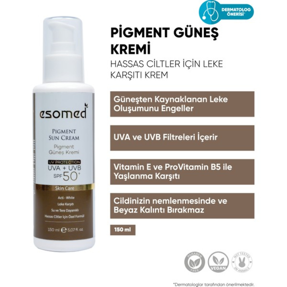 Esomed Hassas Ciltler için Yüksek Korumalı Leke Karşıtı Pigment Güneş Kremi UVA UVB Spf50 150 ml Güneş Kremleri ve Losyonları Fiyatı