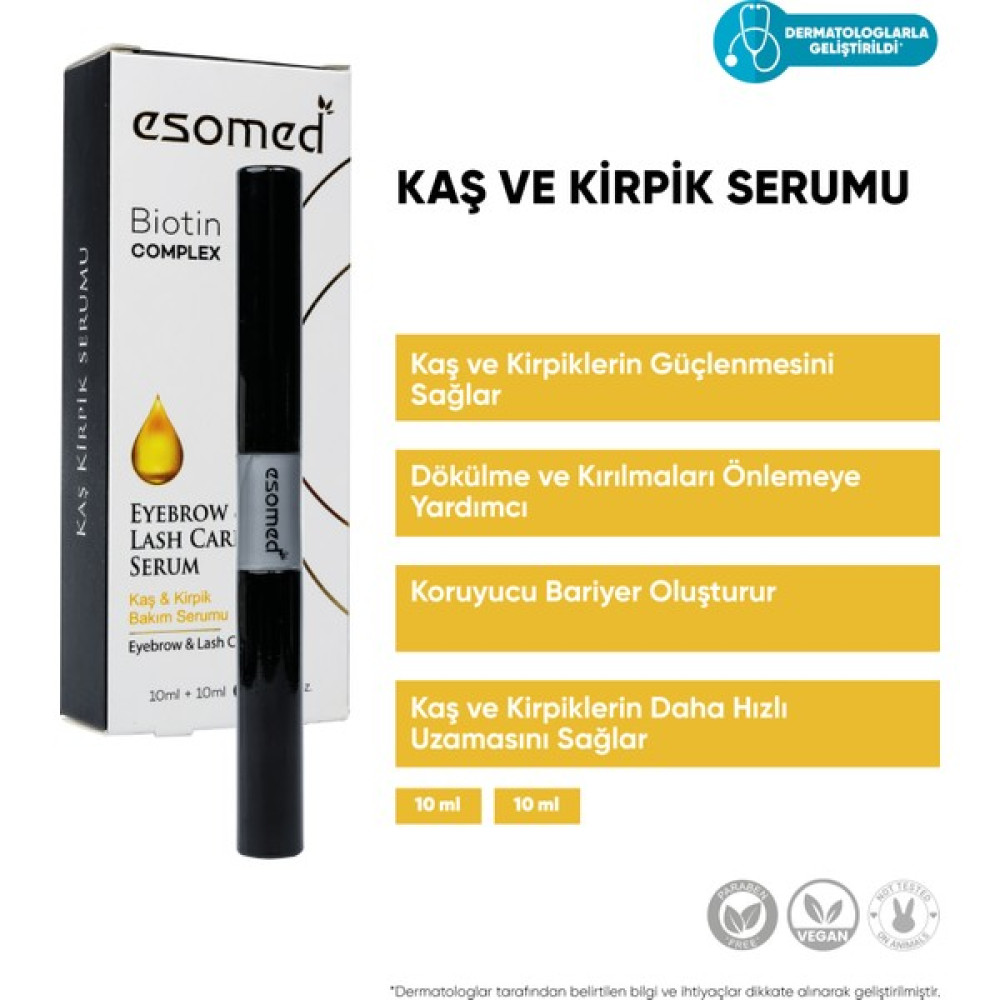 Esomed Kaş ve Kirpik Serumu, Besleyici, Güçlendirici Biotin, Argan ve B5-B7 Vitamin 20 ml Cilt ve Yüz Bakımı Fiyatı
