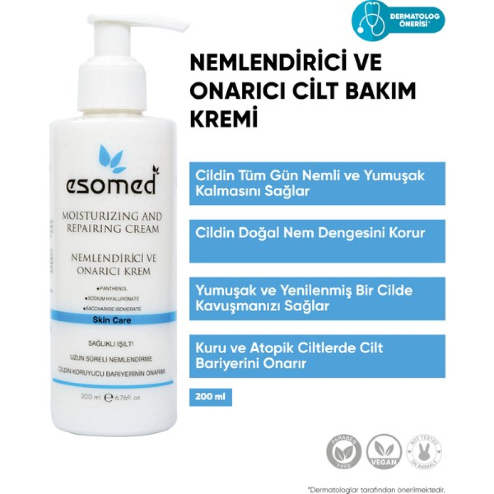 Esomed Tüm Cilt Tipleri İçin Nemlendirici ve Onarıcı Cilt Bakım Kremi 200 ML Nemlendiriciler Fiyatı