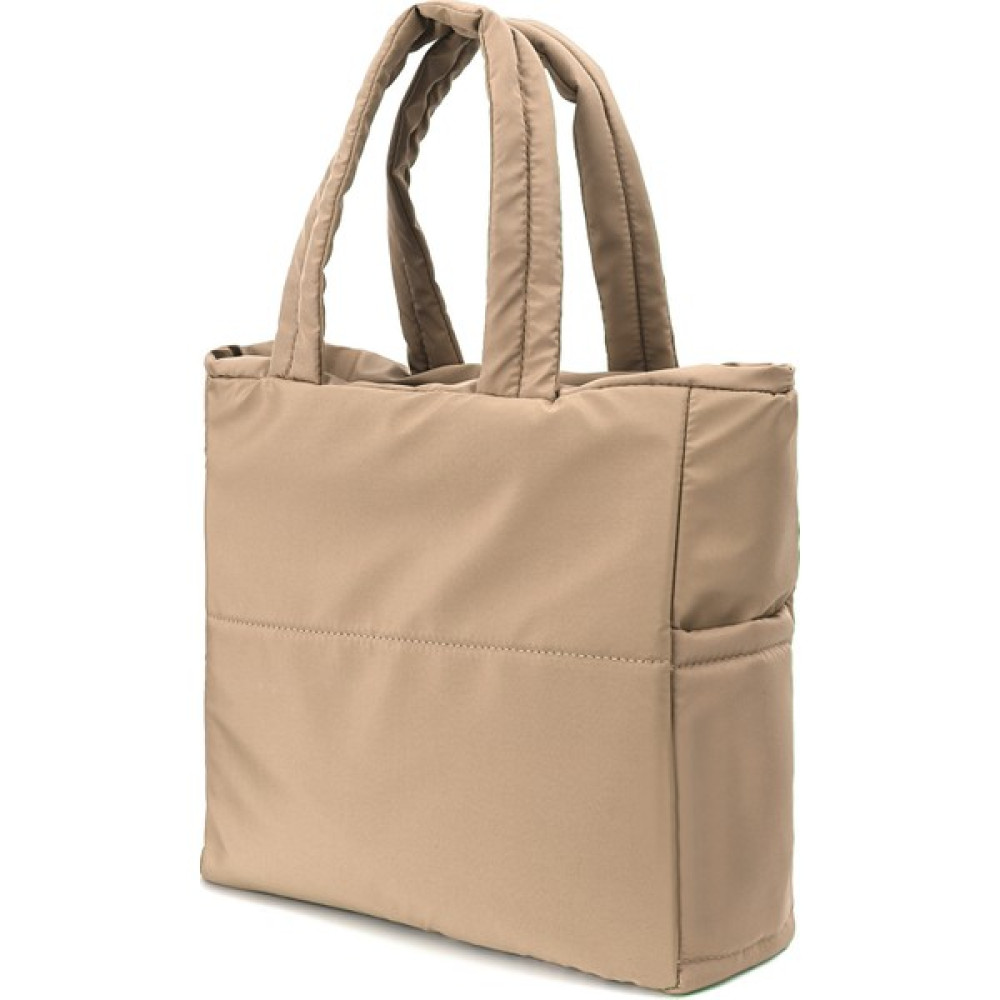 Espardile Fermuarlı Puf Şişme Büyük Boy Omuz ve Kol Vizon Renk Kadın Çanta Shopper Big Bag Bayan Çanta ve Cüzdan Fiyatı