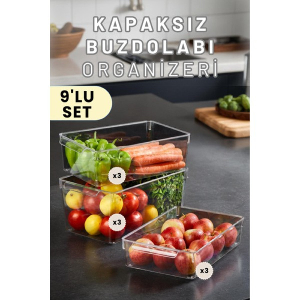 Espas Home Buzdolabı Dolapiçi Düzenleyici Organizer 9'lu Set (Mini, Midi, Maxi) Saklama Kapları Fiyatı
