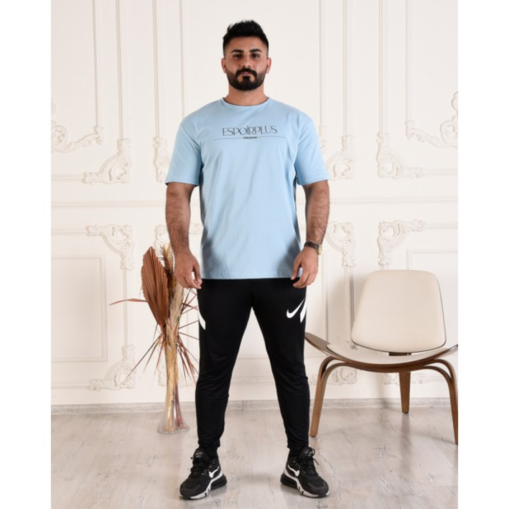 Espoirplus Erkek Baskılı Mavi T Shirt Erkek T-shirt Fiyatı