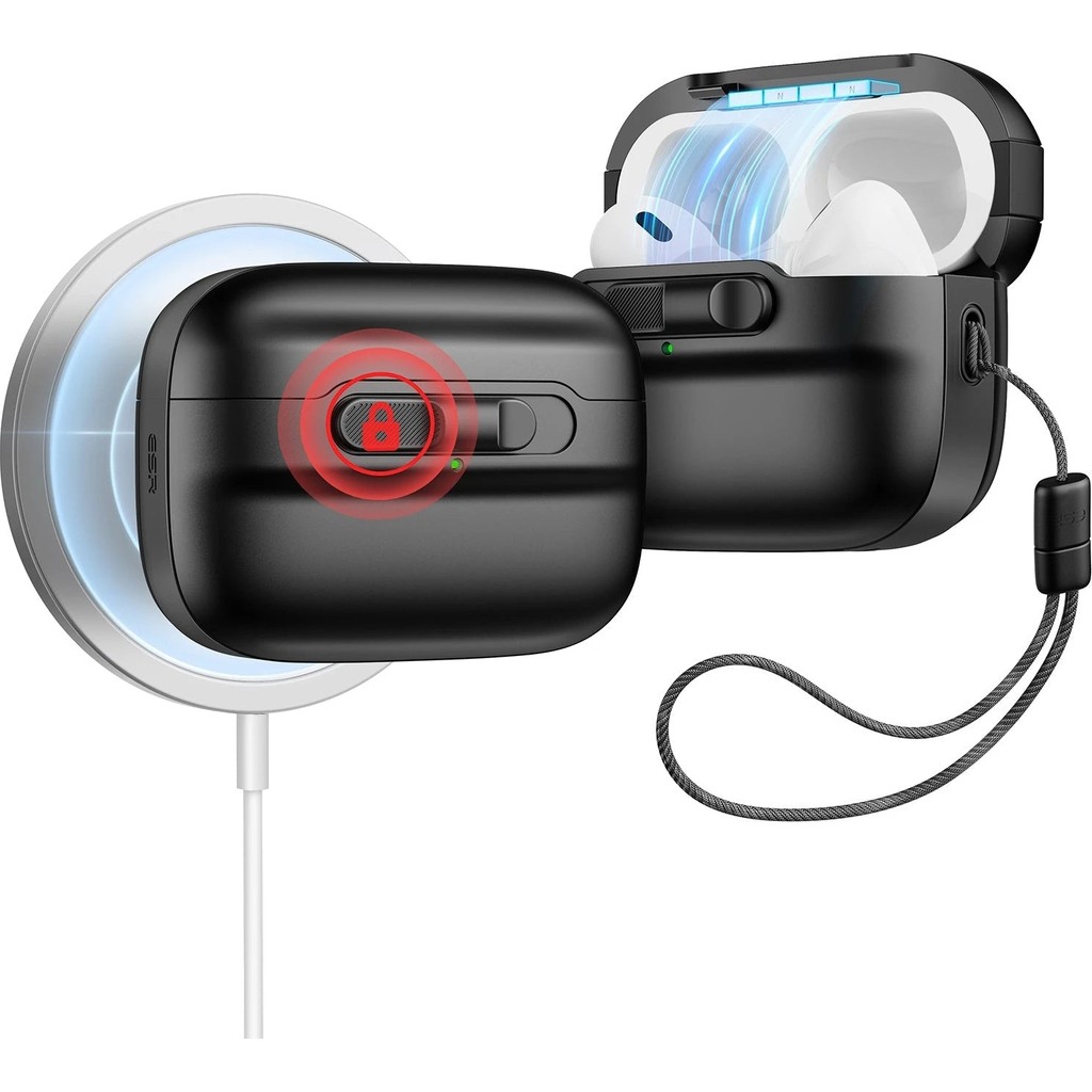 ESR Apple AirPods Pro 2 Kılıf Pulse Kapak Kilitli Magsafe - Siyah Diğer Fiyatı