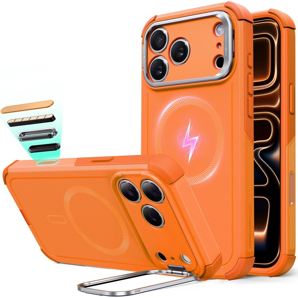 Esr Apple iPhone 17 Pro Cyber Tough Magsafe Stantlı Kapak - Turuncu Cep Telefonu Fiyatı