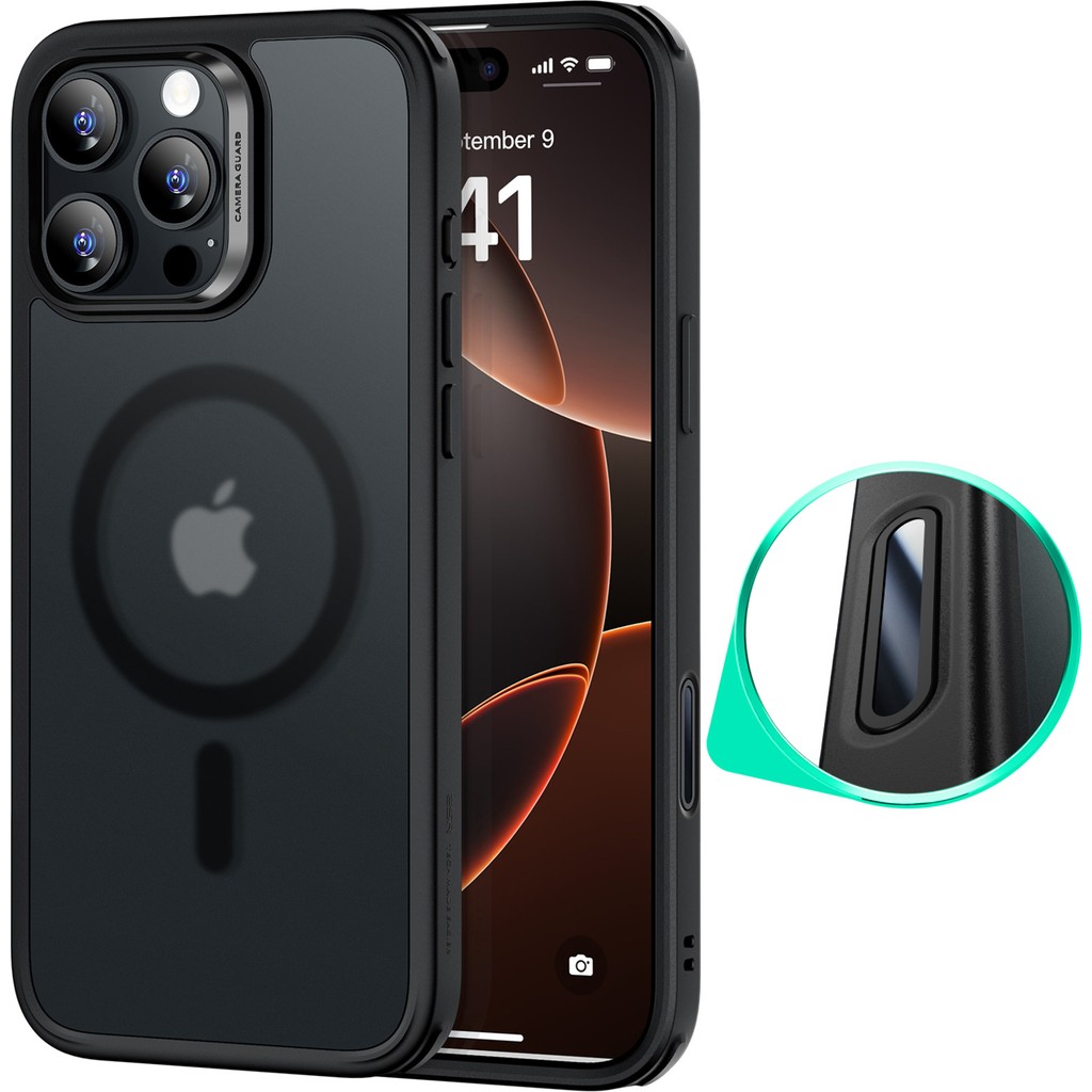 Esr Iphone 16 Pro Max Halolock Magsafe Classic Hybrid Silikon Kılıf - Kamera Kontrol Buton - Buzlu Siyah Cep Telefonu Kılıfı Fiyatı