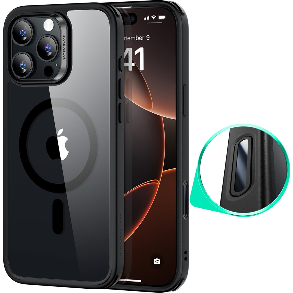 Esr Iphone 16 Pro Max Halolock Magsafe Classic Hybrid Silikon Kılıf - Kamera Kontrol Buton - Şeffaf Siyah Cep Telefonu Kılıfı Fiyatı