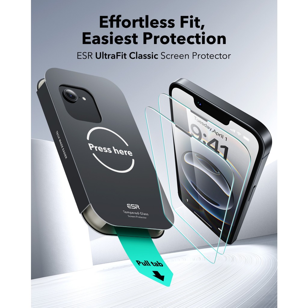 Esr iphone 16E/14/13 Pro/13 Anti-Static Temperli Full Cam Ekran Koruyucu Kolay Kurulum Kiti - 2 Adet - iPhone 16e Cep Telefonu Ekran Koruyucusu Fiyatı
