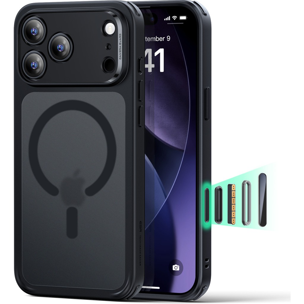 Esr iPhone 17 Pro Uyumlu Kamera Kontrollü Manyetik Hibrit Kılıf - Buzlu Siyah Cep Telefonu Kılıfı Fiyatı