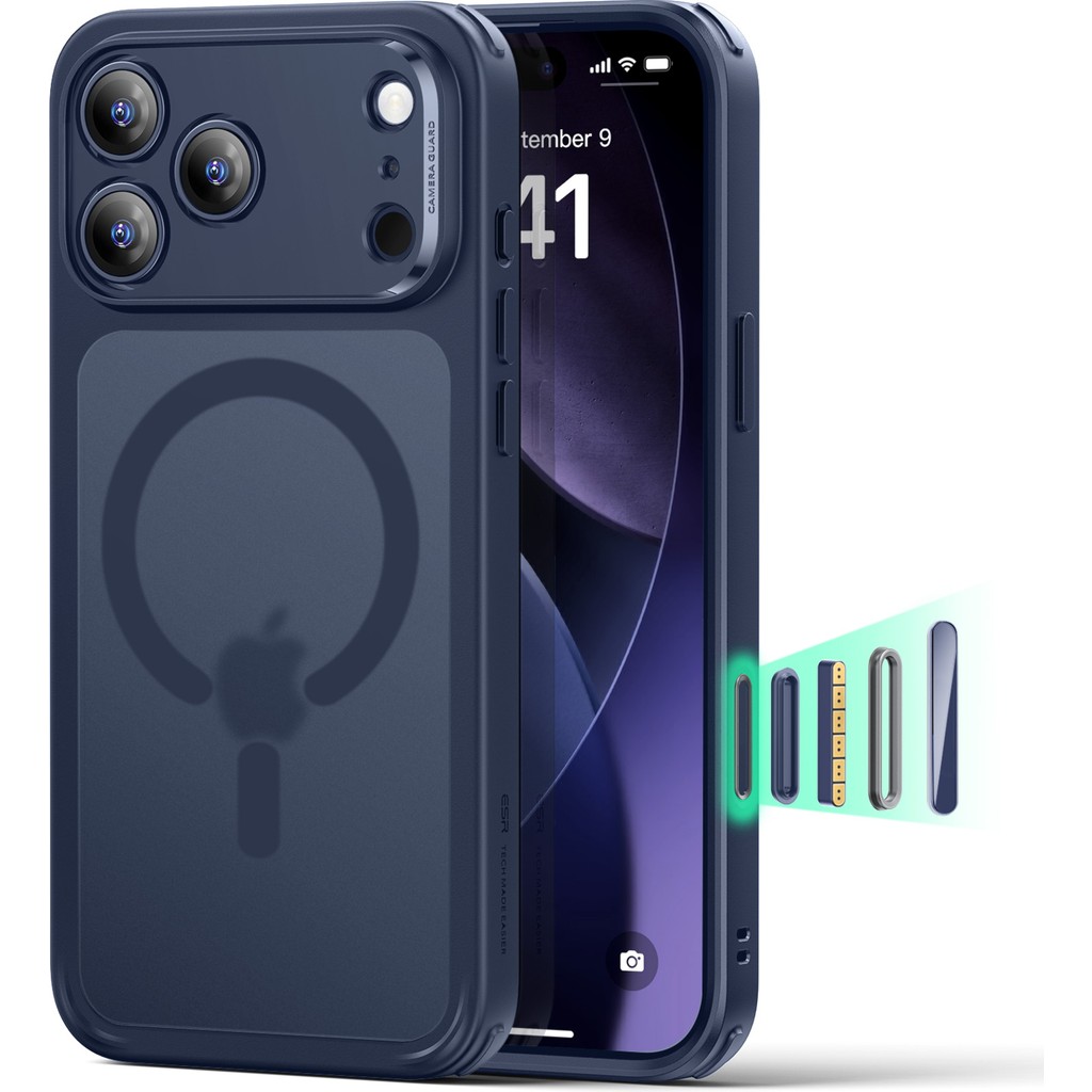 ESR iPhone 17 Pro Uyumlu Kamera Kontrollü Manyetik Hibrit Kılıf - Lacivert Cep Telefonu Kılıfı Fiyatı