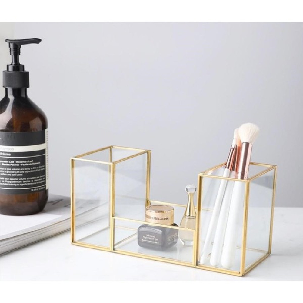 Essa Design Esadesign Cam Gold Fırçalık Makyaj Organizer - 20x9x10 Eşya Saklama Kutusu Fiyatı