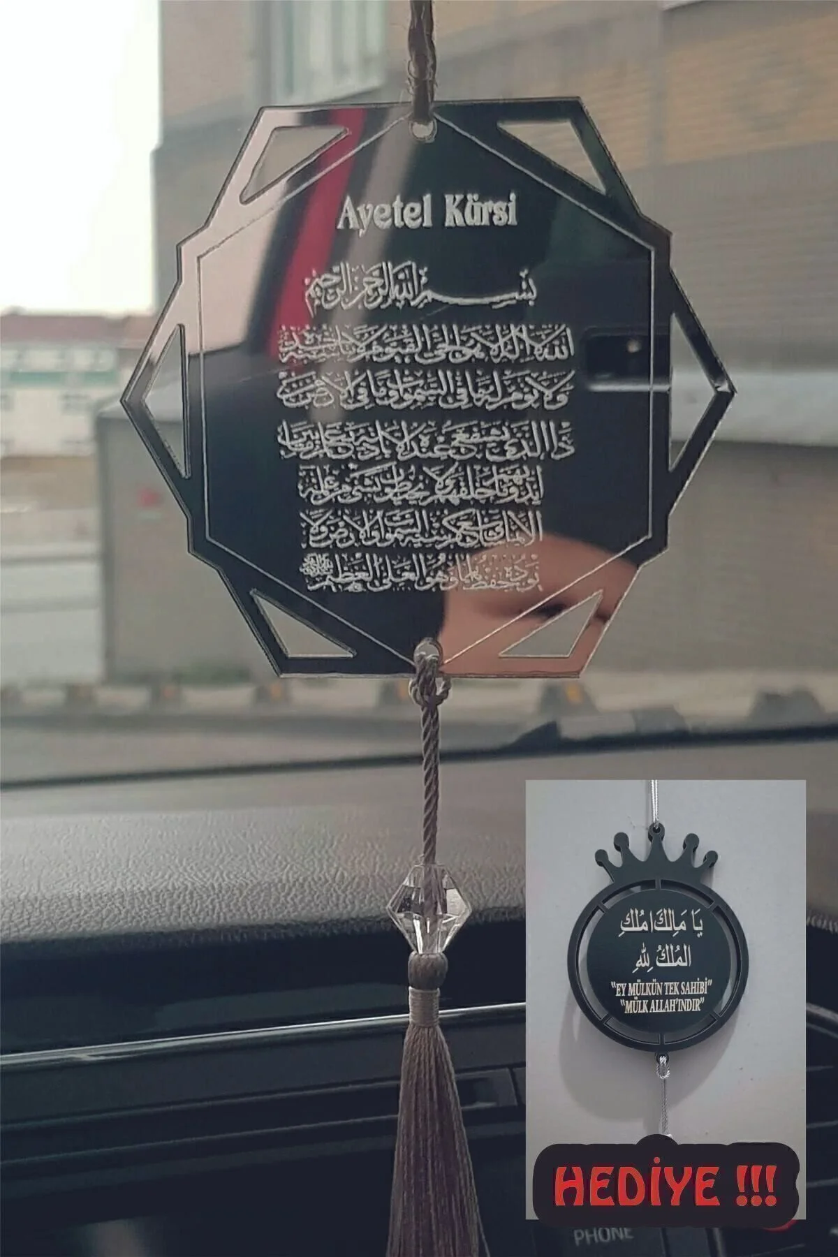 Essa Tasarım Pleksi Çift Taraflı Araba Süsü Altıgen Ayetel Kürsi Dualı Hediyeli !!! Dikiz Aynası Süsü" Oto Dış Aksesuar & Yedek Parça Fiyatı