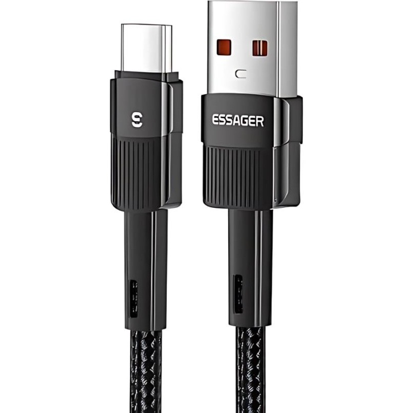 Essager 0.50CM 7A 66W USB To Type-C Süper Hızlı Şarj ve Data Kablosu Süper Dayanıklı Akım ve Isı Korumalı - 0.50 CM - Siyah Bilgisayar Çevirici ve Adaptörü Fiyatı