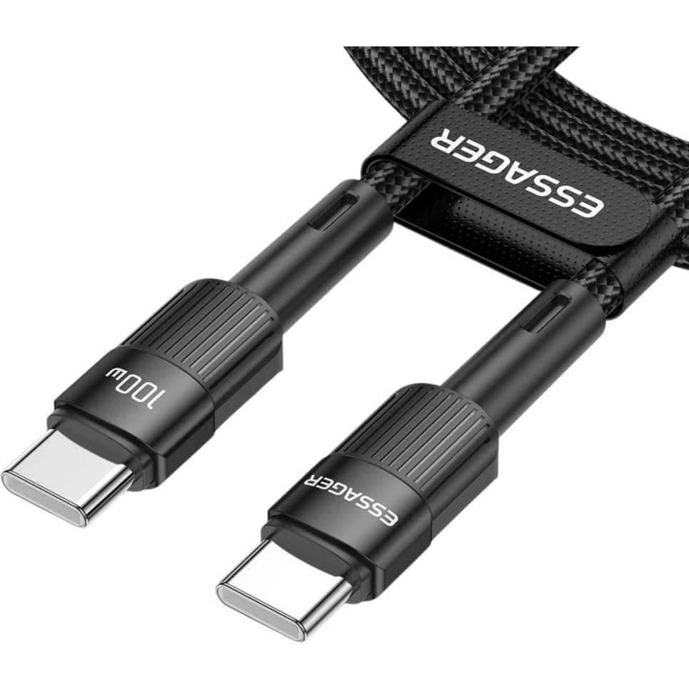 Essager 3 Metre Qc4.0 Pd 100W Type-C To Type-C Şarj Kablosu 480MBPS Veri Aktarım Şarj Akım Korumalı - Siyah Bilgisayar Çevirici ve Adaptörü Fiyatı