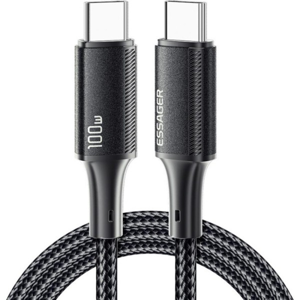 Essager E-Marker Çipli 0.25CM 100W Type-C To Type-C Şarj Kablosu 480MBPS Veri Aktarım Şarj Akım Korumalı Kablo - Siyah Diğer Fiyatı