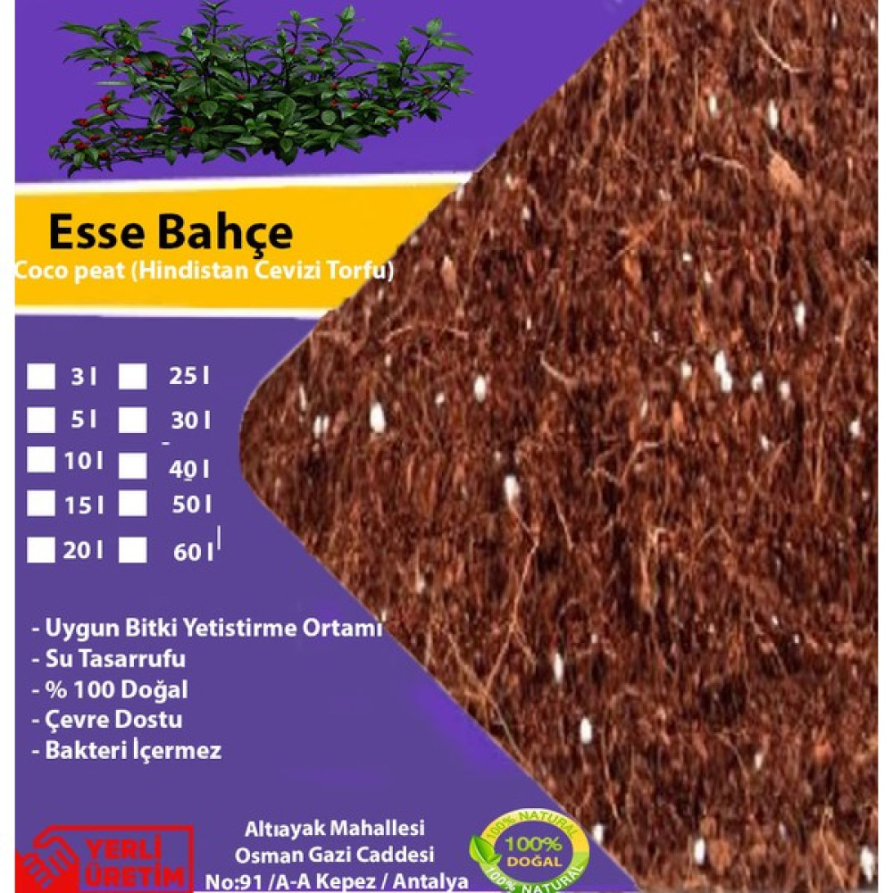 Esse Bahçe Cocopeat 20 Lt Hindistan Cevizi Torfu Bitki Toprağı Direk Kullanıma Hazır Bitki Fiyatı