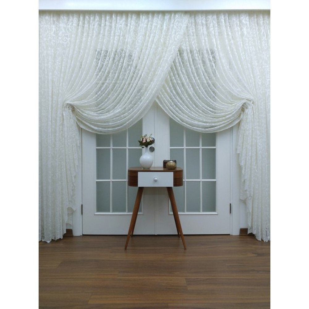 Esse Home Özel Örme Dokulu Kruvaze Tül Perde 200 x 250 Kravuze 1/4 - 200 x 250 cm Tül Perde Fiyatı