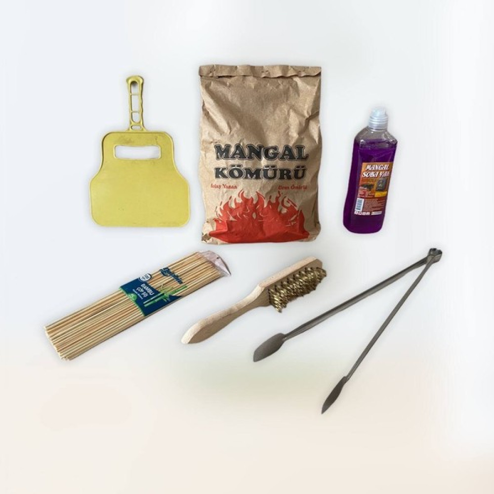 Essen Ticaret 6’lı Mangal, Barbekü, Piknik Seti (Kömür, 100 Adet Çöp Şiş, Jel Yakıt, Yelpaze, Fırça, Maşa) Mangal & Barbekü Malzemeleri Fiyatı