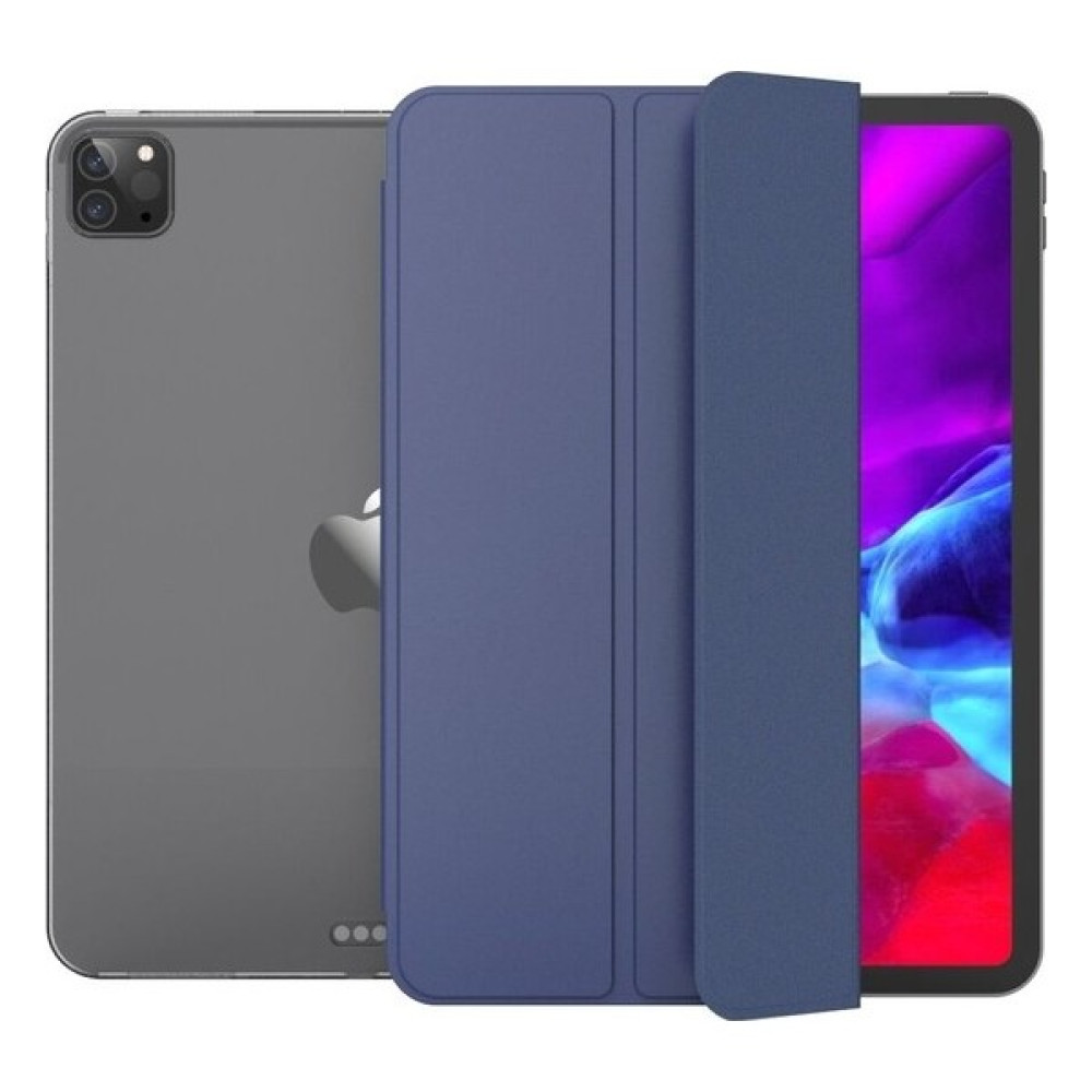 EssLeena Apple iPad Pro 4. Nesil (2020) 12.9" Kılıf + Kalem Uyku Modlu Smart Cover Katlanabilir Standlı Kapaklı Tablet Kılıfı Lacivert Tablet Kılıfı Fiyatı