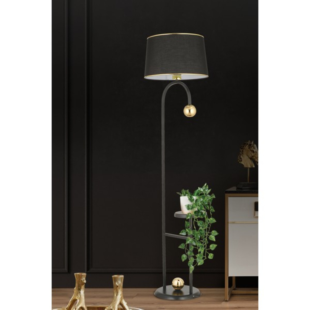 Esslight Araz Modern Gold Tasarım Lambader Siyah Abajurlu Lambader Fiyatı