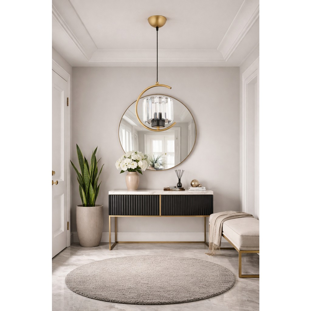 ESSLİGHT EFTAL TEKLİ ESKİTME SARKIT AVİZE KRİSTAL TAŞLI MODERN DEKORATİF AYDINLATMA - Eskitme - 1 Avize Fiyatı