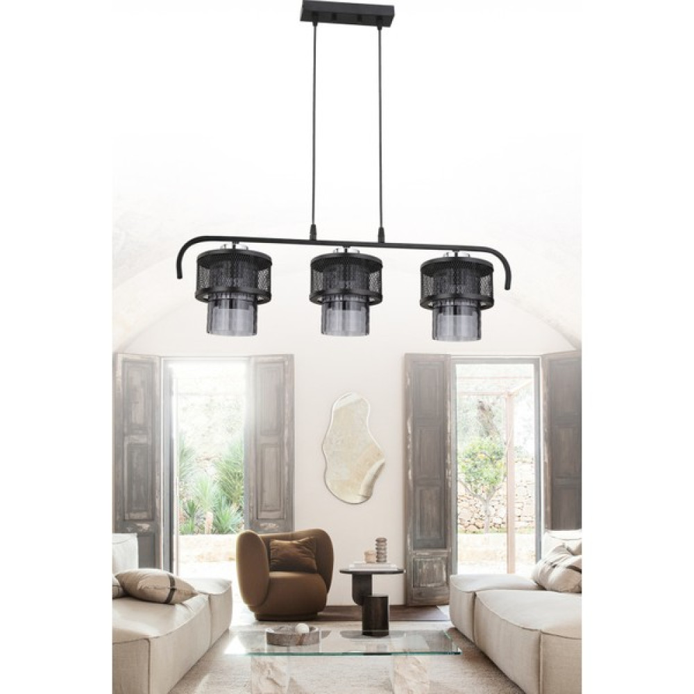Esslight Karla 3'lü Modern Füme Yemek Masası Üstü Avize Avize Fiyatı