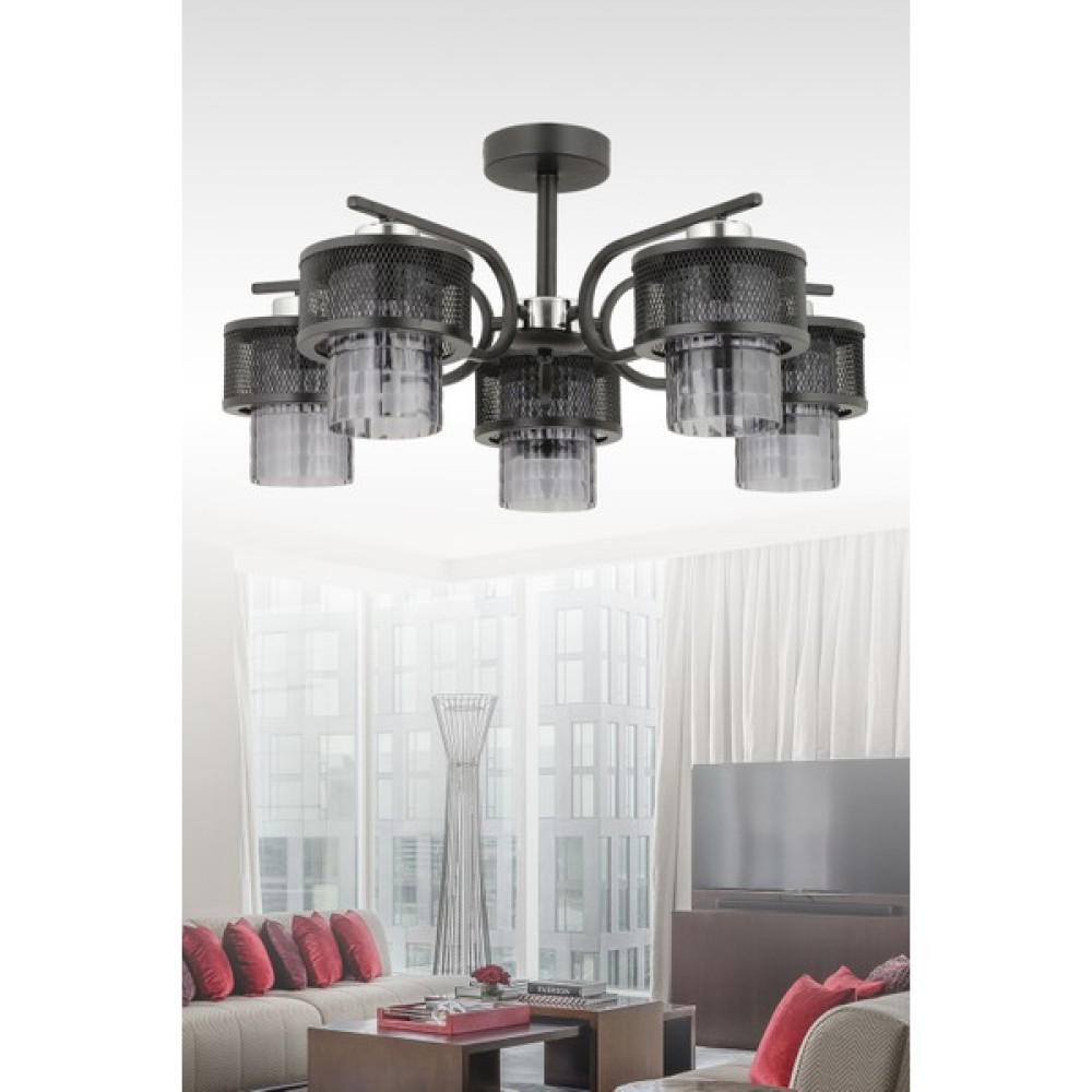 Esslight Karla 5'li Modern Füme Plafonyer Avize Avize Fiyatı