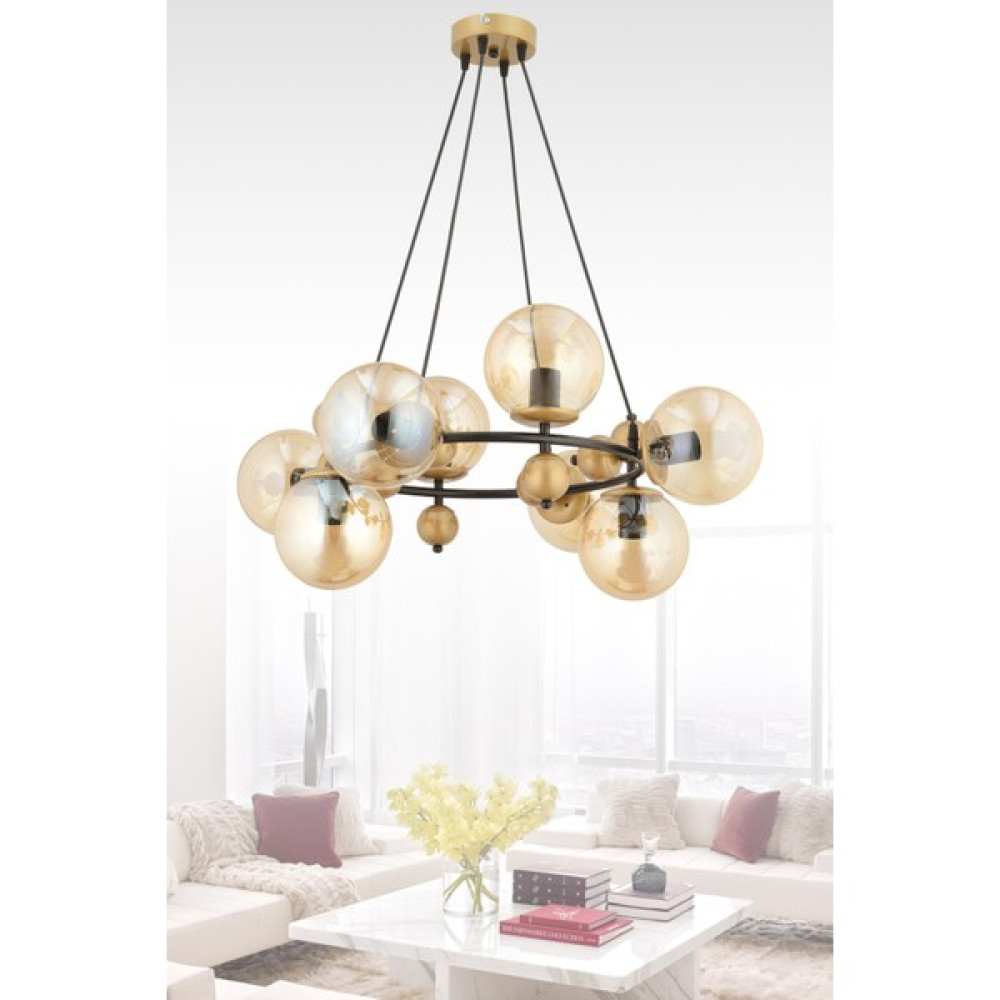 Esslight Motta 8 Li Modern Eskitme Bal Glop Camlı Sarkıt Avize - 8'li Avize Fiyatı