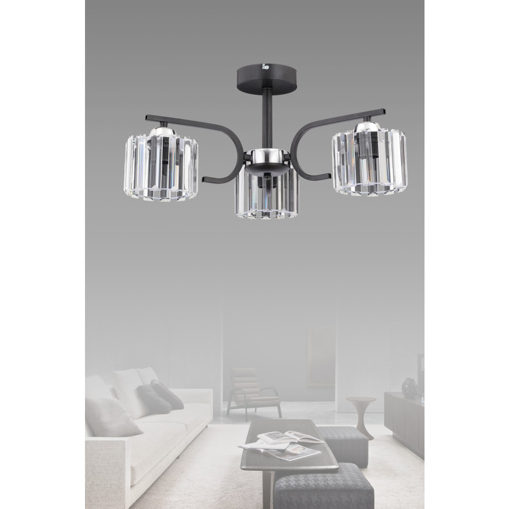 ESSLİGHT Nehir 3 Lü Modern Kristalli Plafonyer Avize Avize Fiyatı