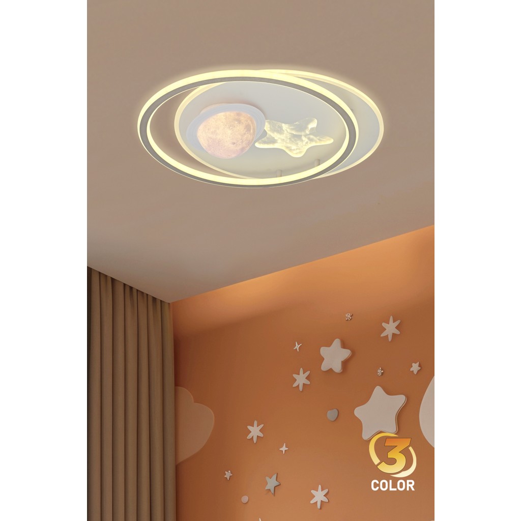 Esslight Yıldız 50 cm Plafonyer LED Avize 3 Renk Işık Modlu (Beyaz / Sarı / Gün Işığı) - Beyaz Avize Fiyatı