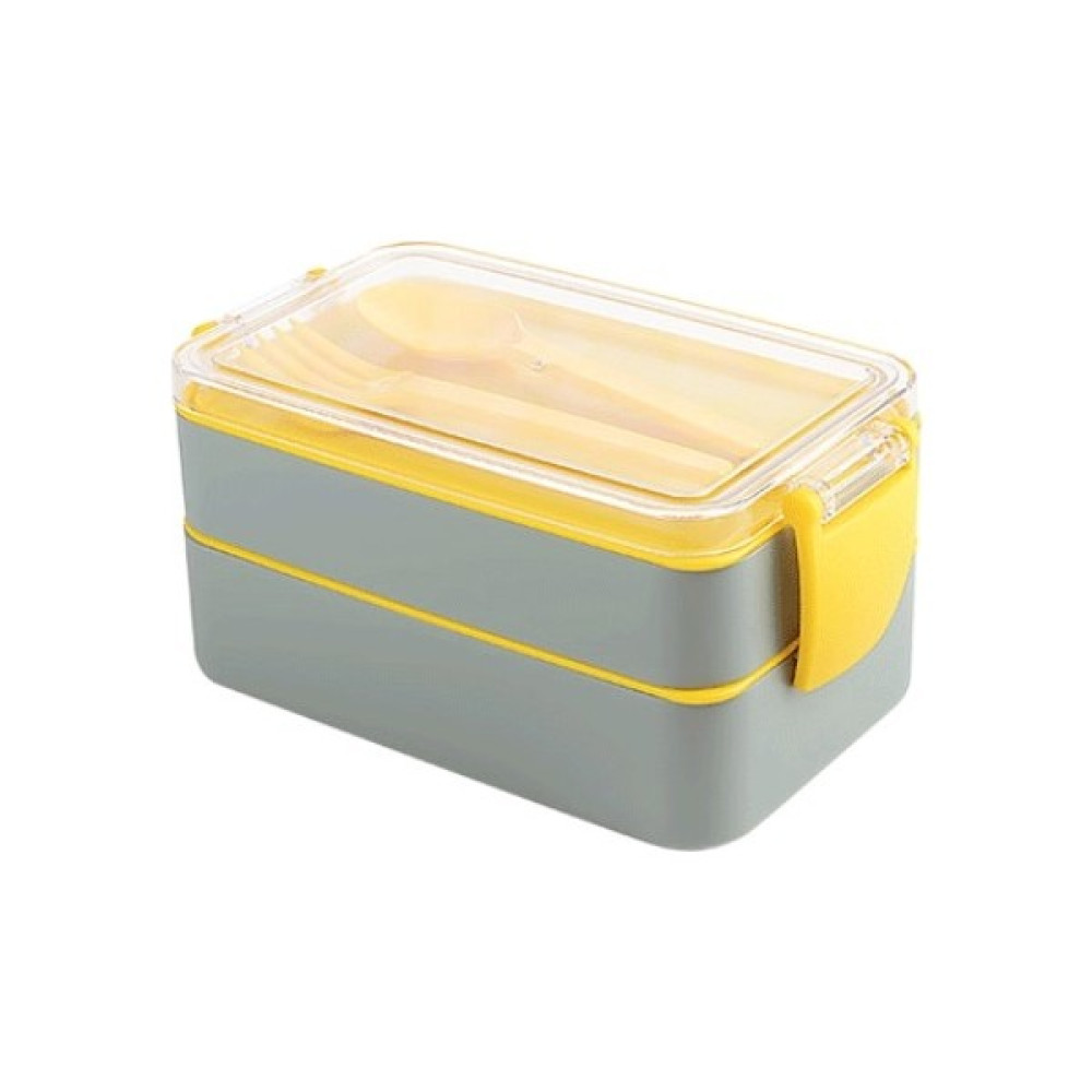 Est Ticaret 2 Katlı, Kendinden Çatal&kaşıklı, Yemek ve Beslenme Kabı Seti, Taşınabilir Saklama KABI(900ML) - Gri Mama Seti Fiyatı