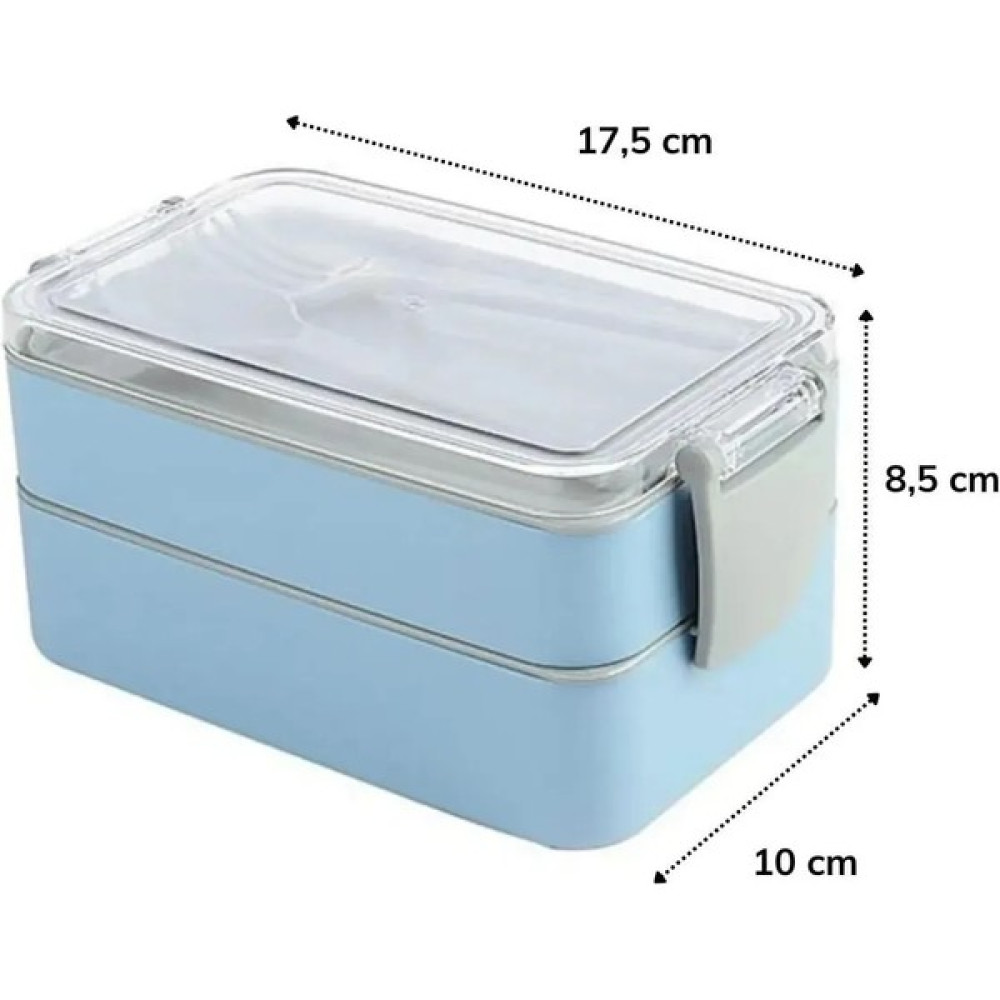 Est Ticaret 2 Katlı, Kendinden Çatal&kaşıklı, Yemek ve Beslenme Kabı Seti, Taşınabilir Saklama KABI(900ML) - Mavi Mama Seti Fiyatı