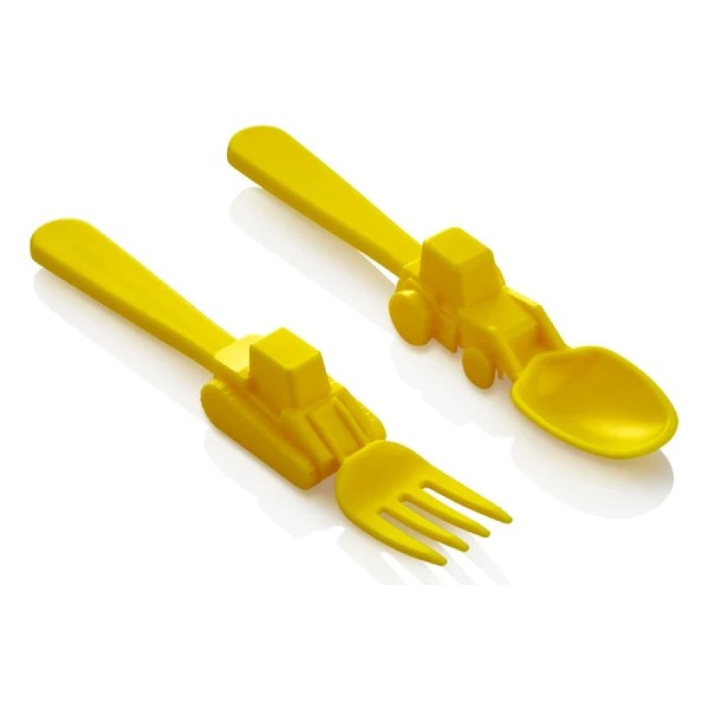 Est Ticaret Bebek&çocuk Çatal Kaşık Seti. Figürlü Mama Yemek ve Beslenme Kaşık Çatal Takımı - Sarı Mama Seti Fiyatı