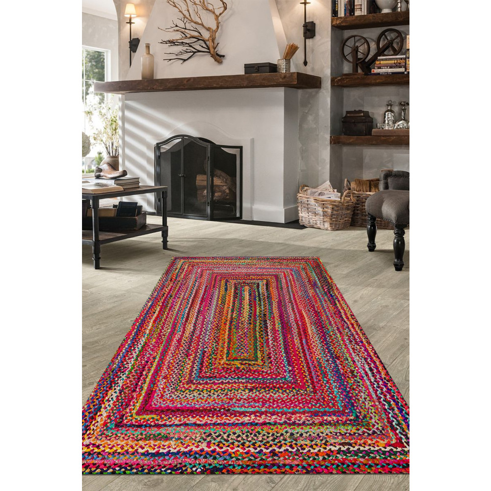 ESTA HALI Örgü Desenli Renkli Halı (makinada Yıkanabilir Kaymaz Dot Taban) - Esta1151 160 x 250 Beden Kilim Fiyatı