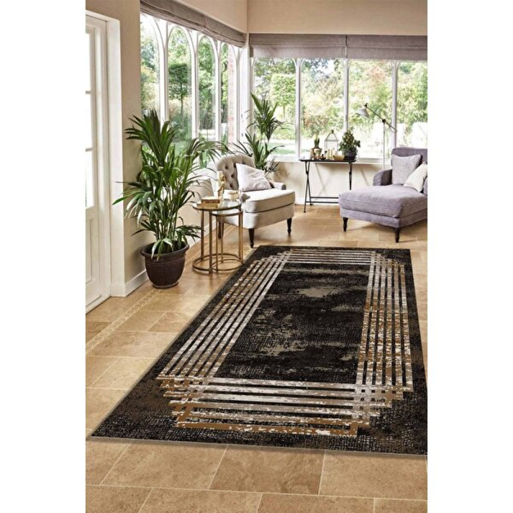 Esta Merdiven Desen Kahverengi Eskitme Halı - ES1220 - 80 x 100 cm Salon Halısı Fiyatı