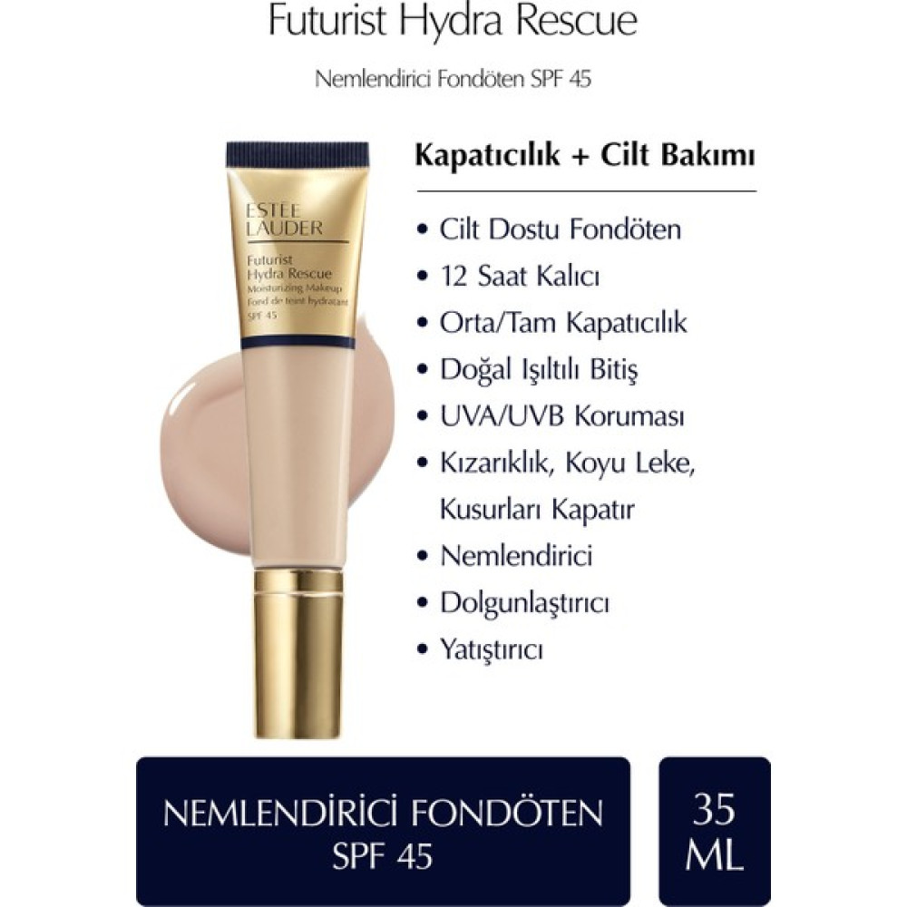 Estee Lauder Futurist Hydra Rescue SPF 45 Nemlendirici Fondöten 35ml - Renk: 2C1 Pure Beige Fondötenler Fiyatı
