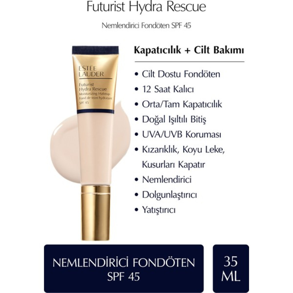 Estee Lauder Futurist Hydra Rescue SPF 45 Nemlendirici Fondöten 35ml - Renk:1N2 Ecru Fondötenler Fiyatı