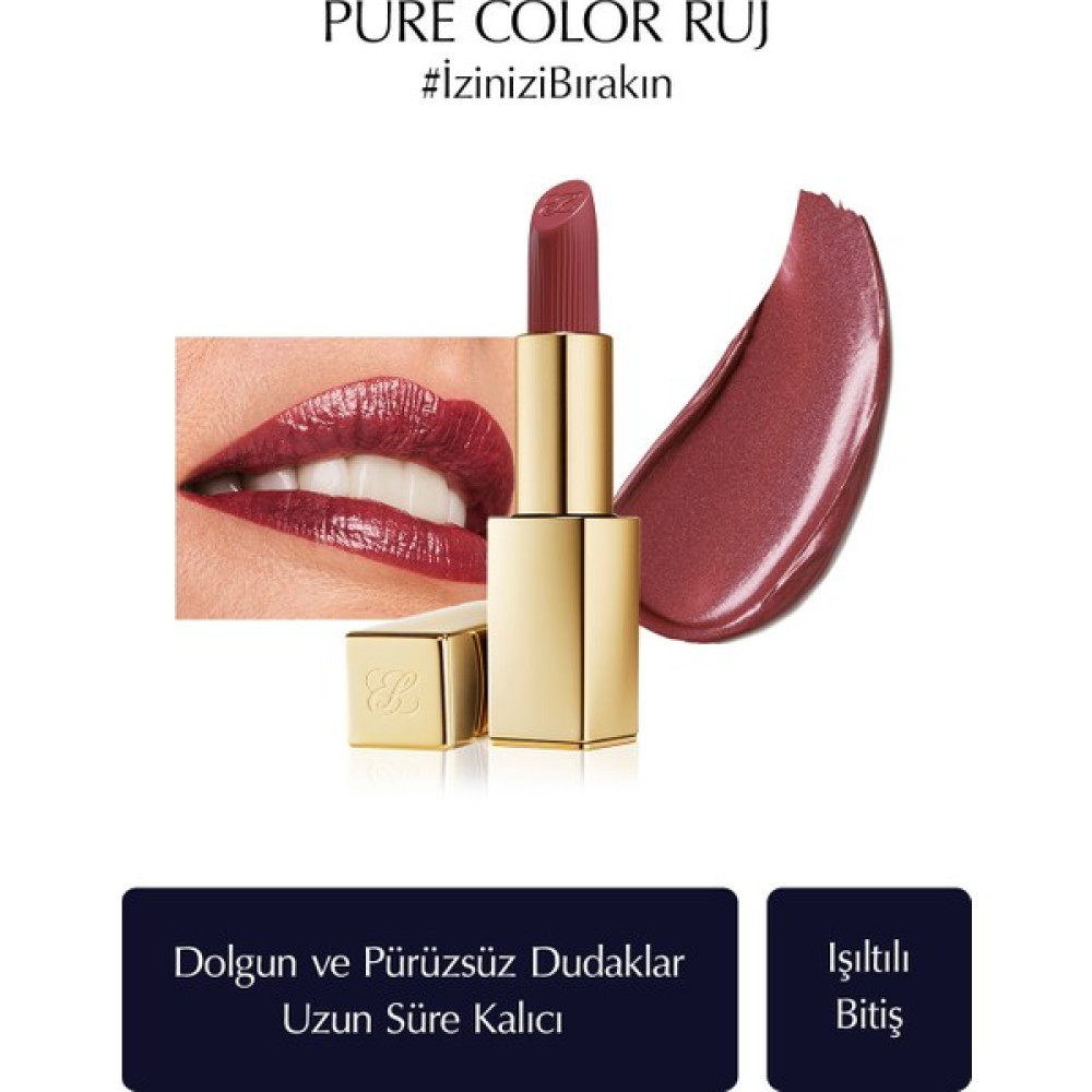 Estee Lauder Işıltılı Bitişli Hi-Lustre Ruj - Pure Color Hi-Lustre Lipstick - 3.5gr - Renk: 563 Hot Kiss Rujlar & Dudak Parlatıcıları Fiyatı