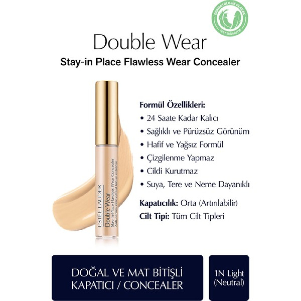 Estee Lauder Kapatıcı - Double Wear Stay-in-Place Flawless Wear Concealer - Renk: 1N Light (Neutral) 7ml Concealer Fiyatı