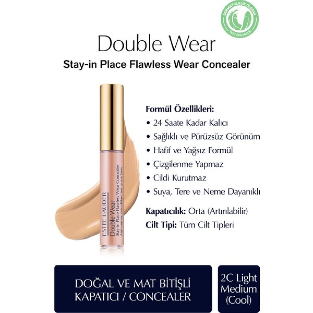 Estee Lauder Kapatıcı - Double Wear Stay-in-Place Flawless Wear Concealer - Renk: 2C Light Medium (Cool) 7ml Concealer Fiyatı