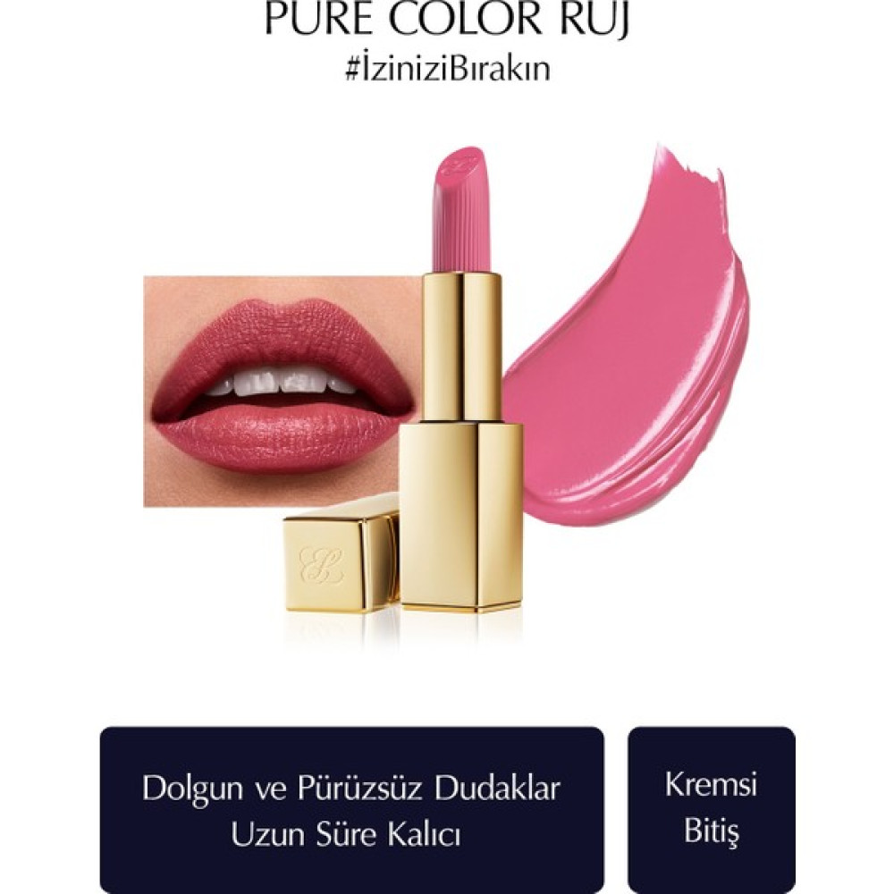 Estee Lauder Kremsi Ruj - Pure Color Creme Lipstick Kremsi, Saten Bitiş - 3.5gr - Renk: 220 Powerful Rujlar & Dudak Parlatıcıları Fiyatı