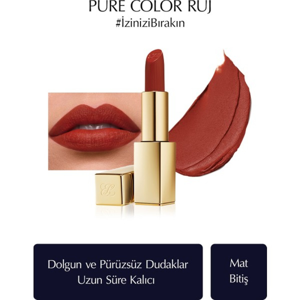 Estee Lauder Mat Bitişli Ruj - Pure Color Matte Lipstick - 3.5gr - Renk: 333 Persuasive Rujlar & Dudak Parlatıcıları Fiyatı