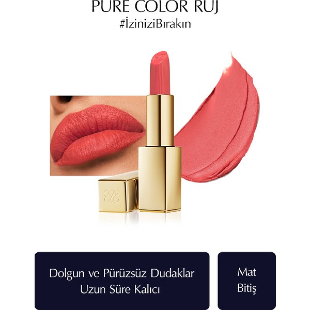 Estee Lauder Mat Bitişli Ruj - Pure Color Matte Lipstick - 3.5gr - Renk: 600 Visionary Rujlar & Dudak Parlatıcıları Fiyatı