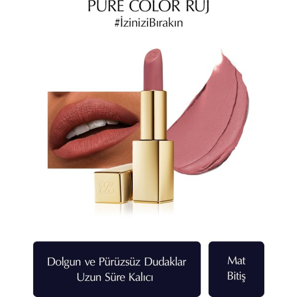 Estee Lauder Mat Bitişli Ruj - Pure Color Matte Lipstick - 3.5gr - Renk: 828 In Control Rujlar & Dudak Parlatıcıları Fiyatı