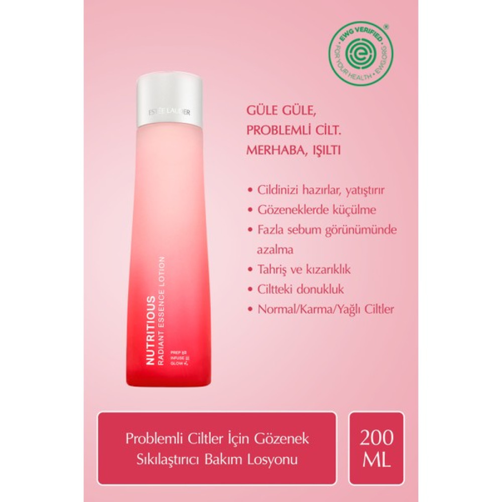 Estee Lauder Nutritious Radiant Essence Gözenek Sıkılaştırıcı, Yağ Kontrolü Sağlayan Bakım Losyonu - 200ML Nemlendiriciler Fiyatı