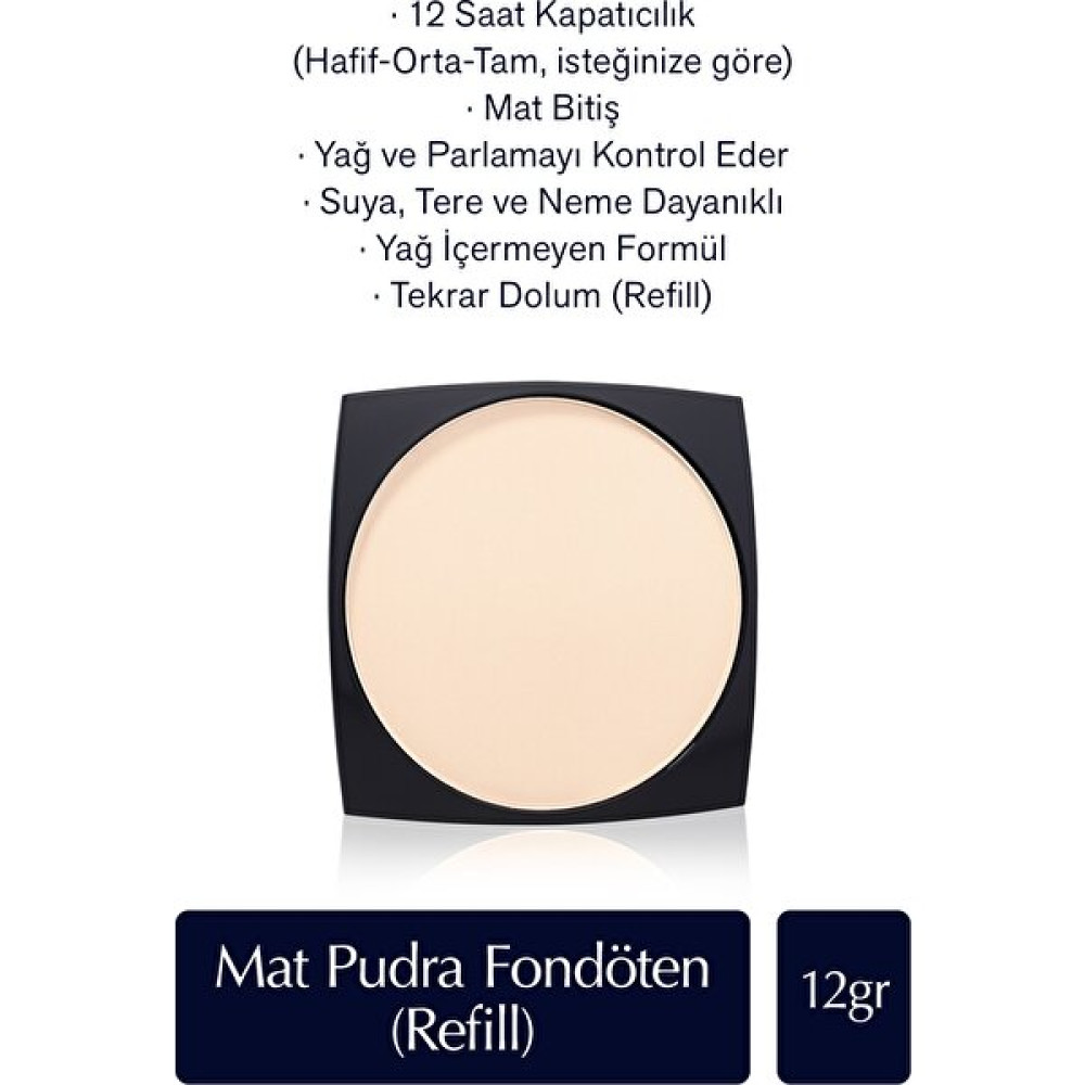 Estee Lauder Refill - Double Wear Stay-in-Place Mat Pudra Fondöten - 1N2 Ecru - 12gr (Tekrar Dolum) Fondötenler Fiyatı