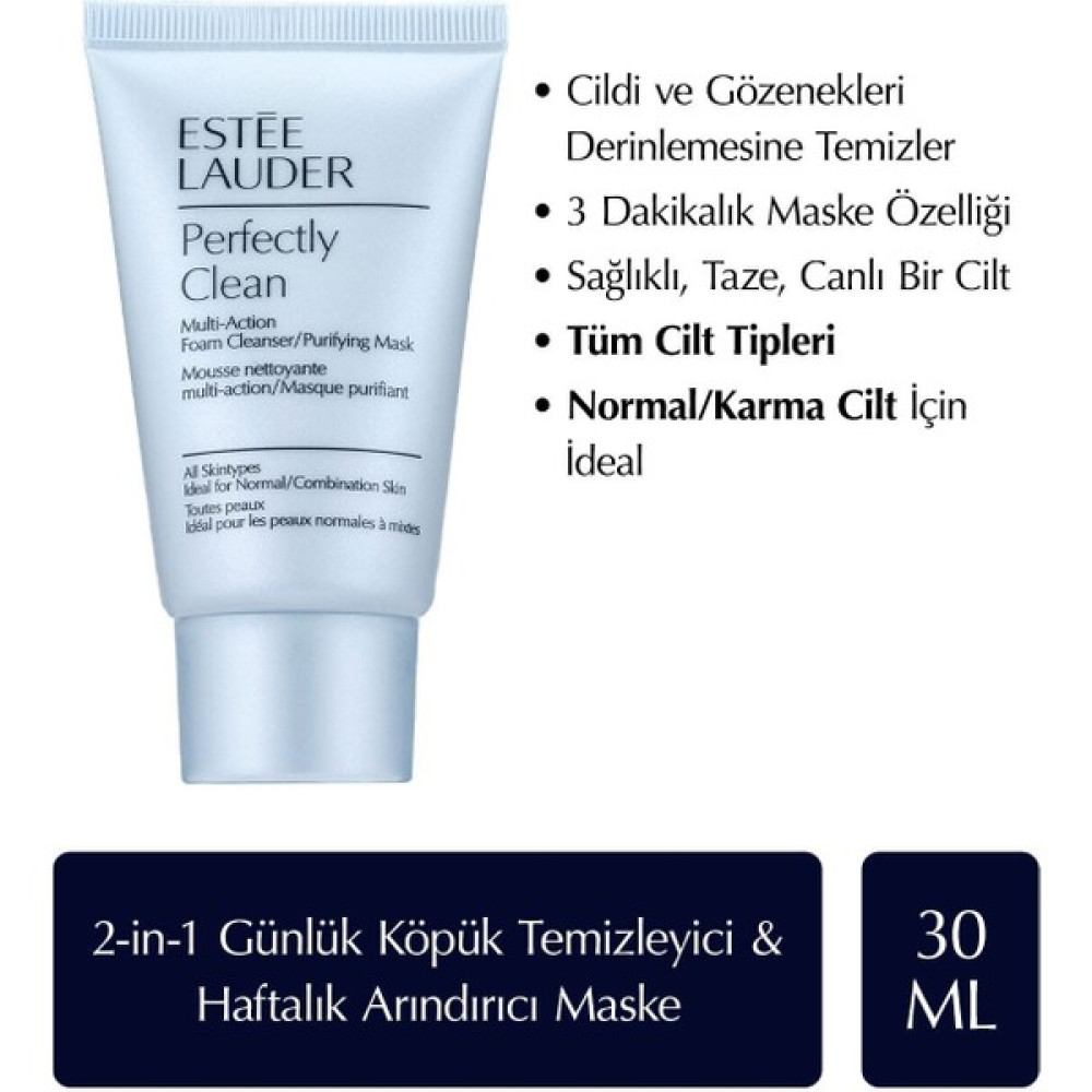Estee Lauder Seyahat Boy Köpük Temizleyici & Arındırıcı Maske - Perfectly Clean Multi-Action Foam Cleanser 30ml Cilt Temizleme ve Peeling Fiyatı