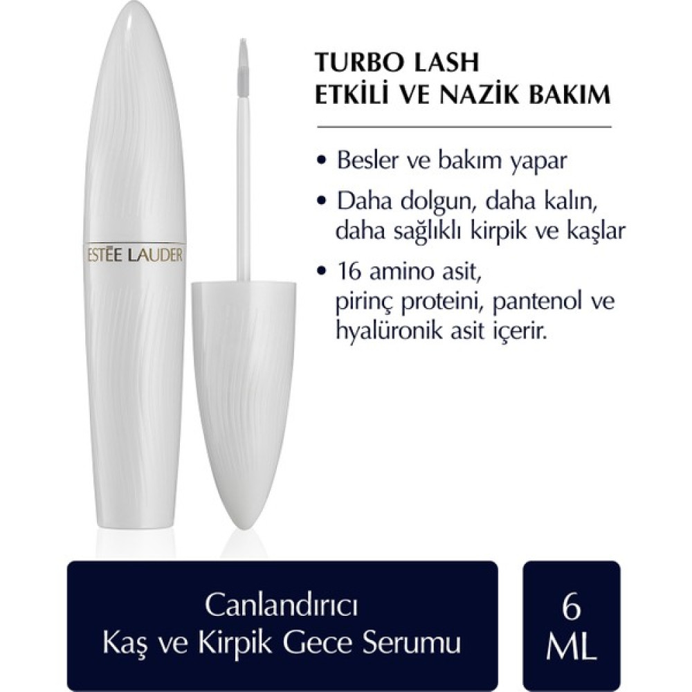 Estee Lauder Turbo Lash Canlandırıcı, Güçlendirici ve Besleyici Kaş ve Kirpik Gece Serumu - 6ml - Şeffaf Rimeller / Maskaralar Fiyatı