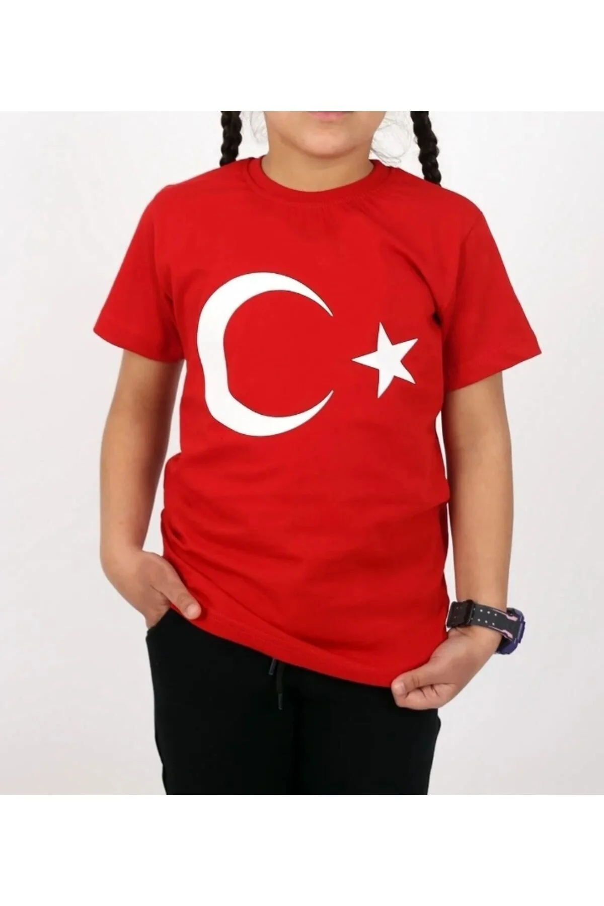 Esterella unisex çocuk türk bayrağı t-shirt/ türk bayrağı t-shirt/ay yıldızlı t-shirt 6-7 Yaş Beden" Bayan T-shirt Fiyatı