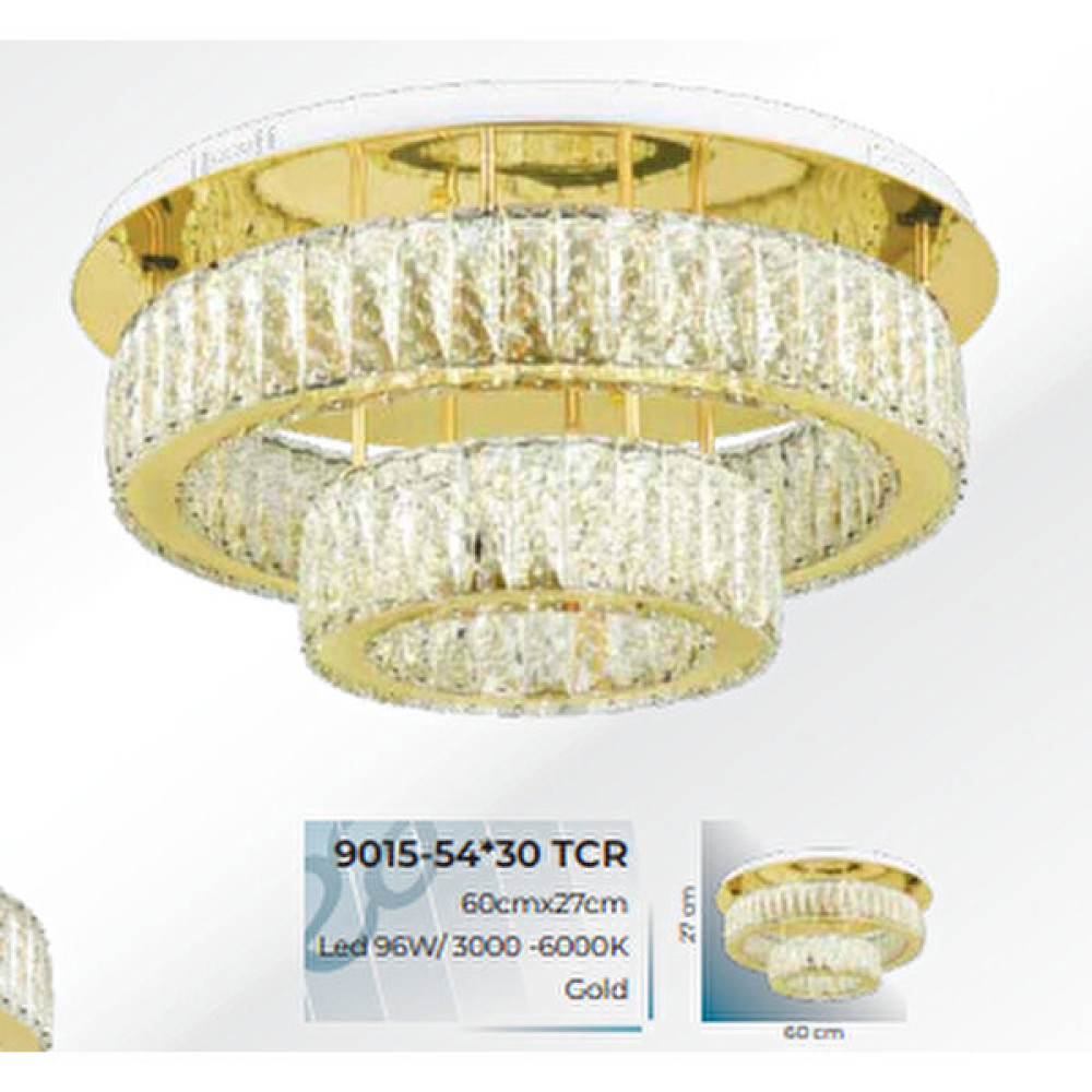 Estetik Aydınlatma E-9015-540*300 Gd Plf LED Plafonyer Gold Üç Renk Modern Tasarım - 2'li Avize Fiyatı
